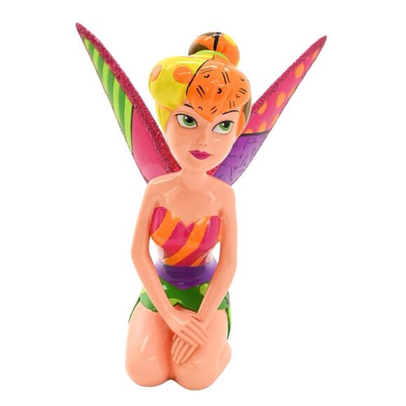 Disney Tinker Bell Figurine Romero Britto Signature Resin 6” Collectible Pop Art - Picture 1 of 15